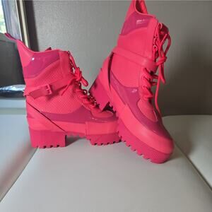 Cape Robbin Hot Rod Combat Boots Women Platform Size 10 M Pink neon